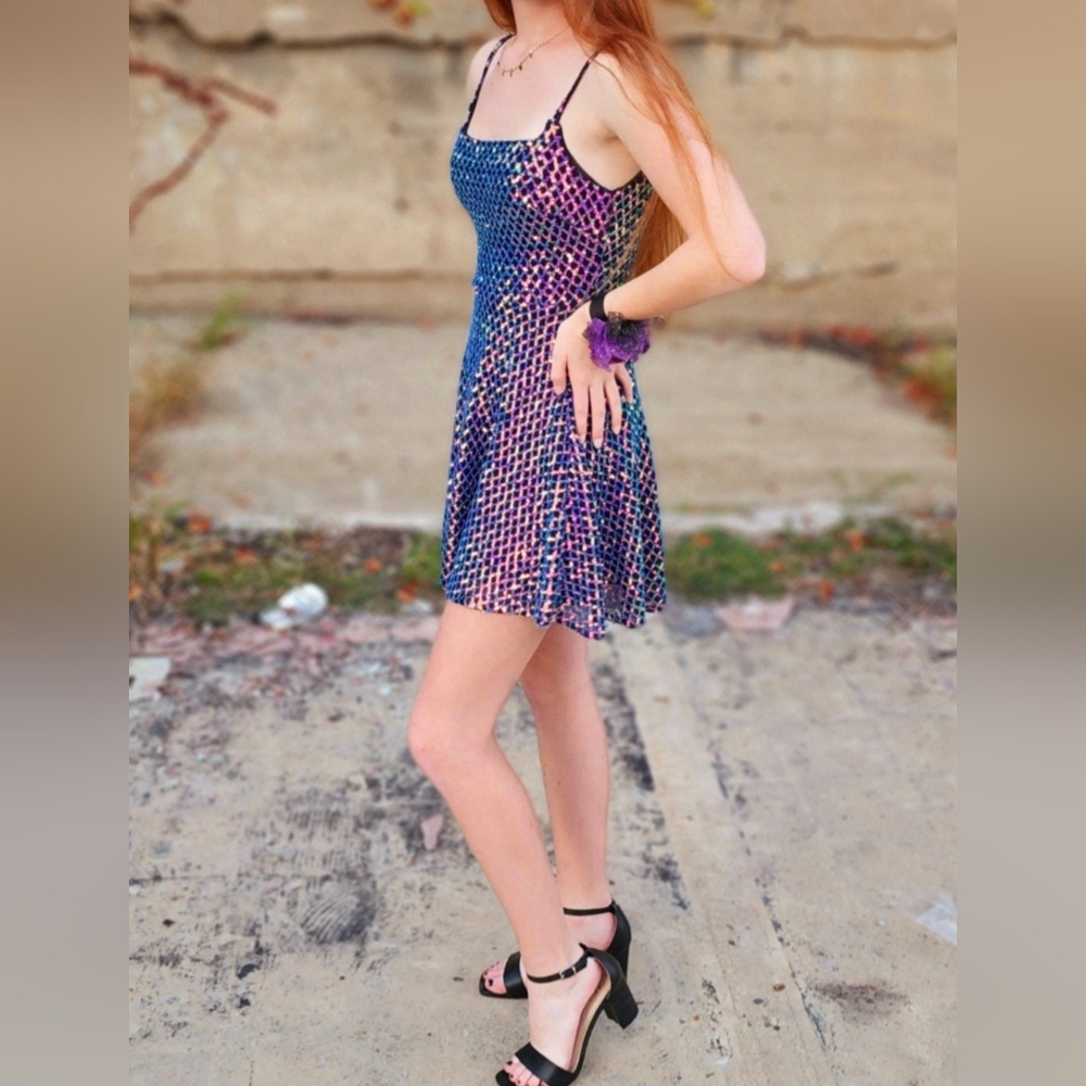 Hoco Morgan & Co. Vibrant Blue and Purple Mini Dress